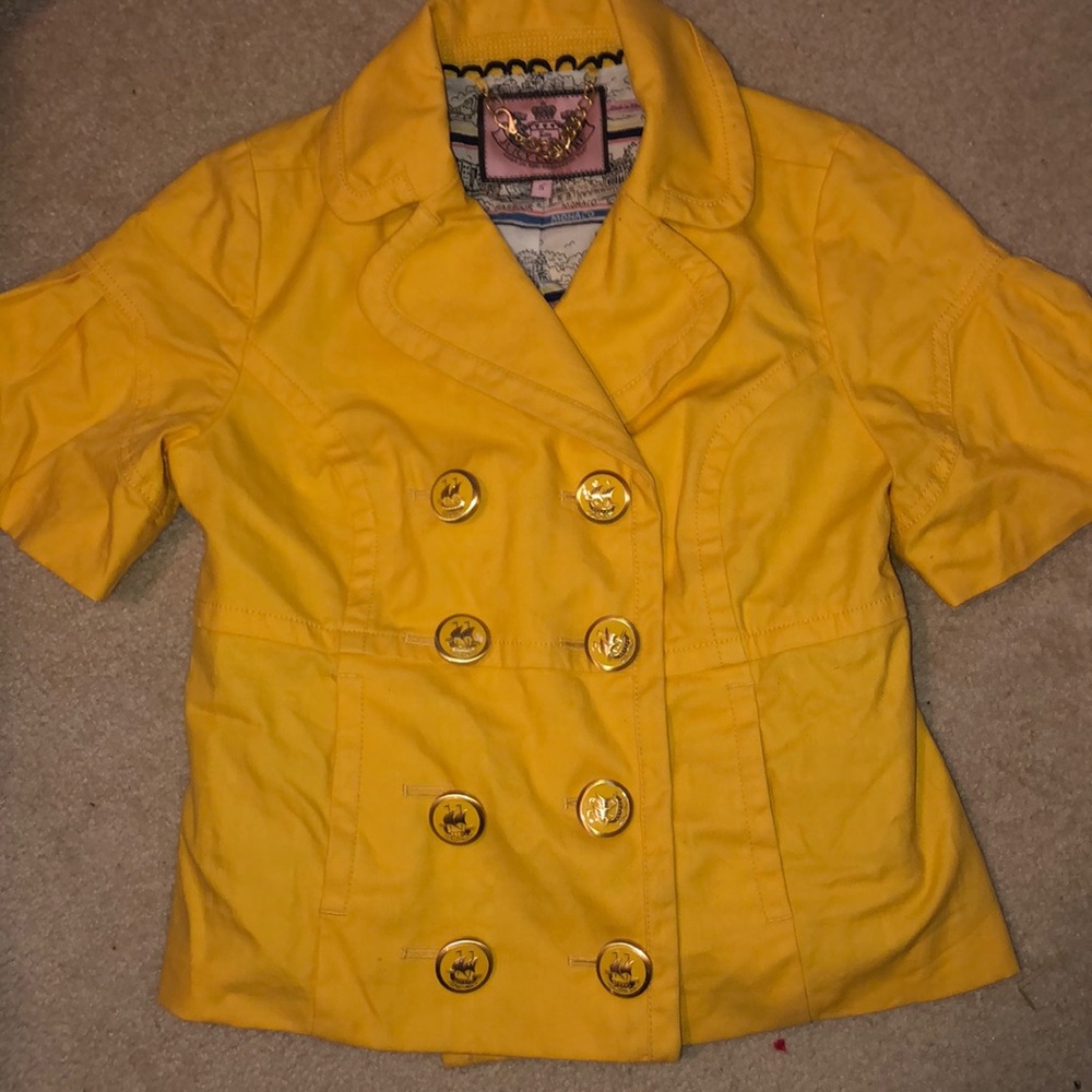 Yellow pea coat jacket blazer
